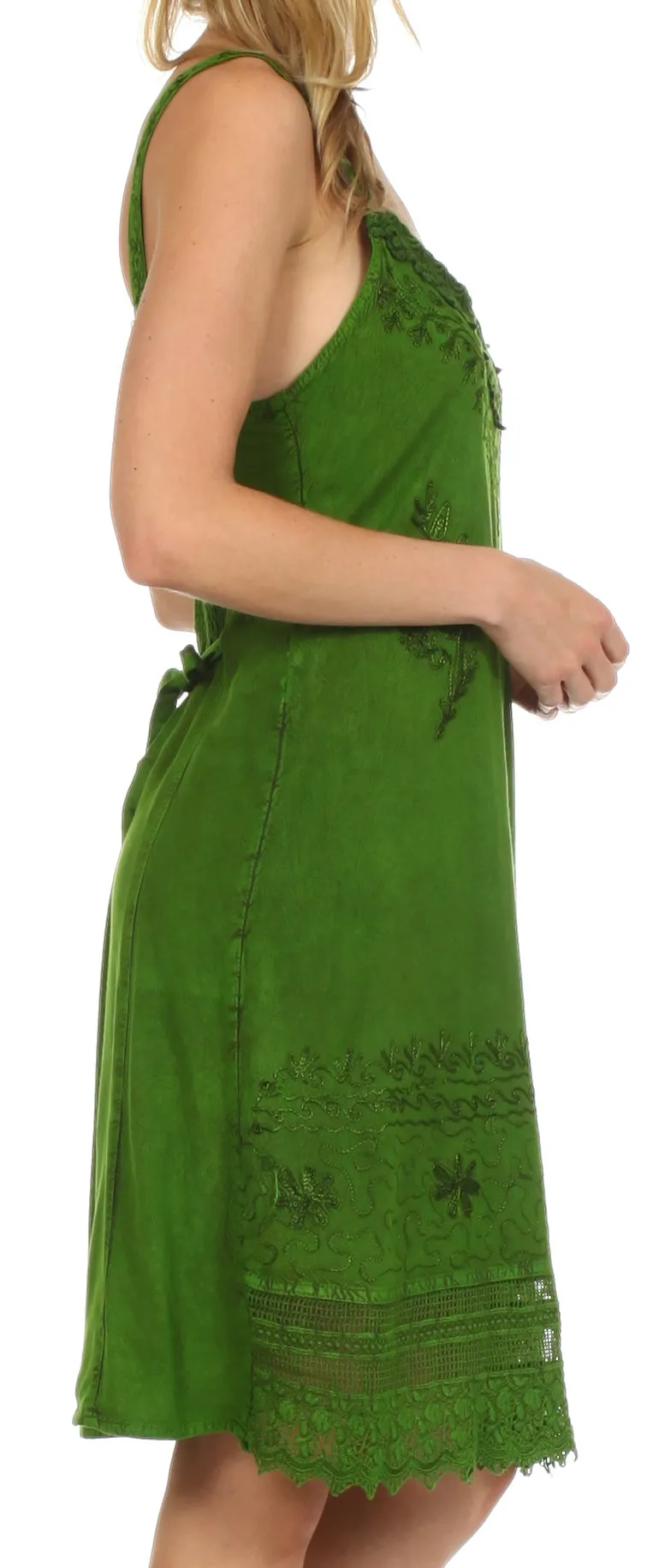 Sakkas Ramita Embroidered Rayon Dress