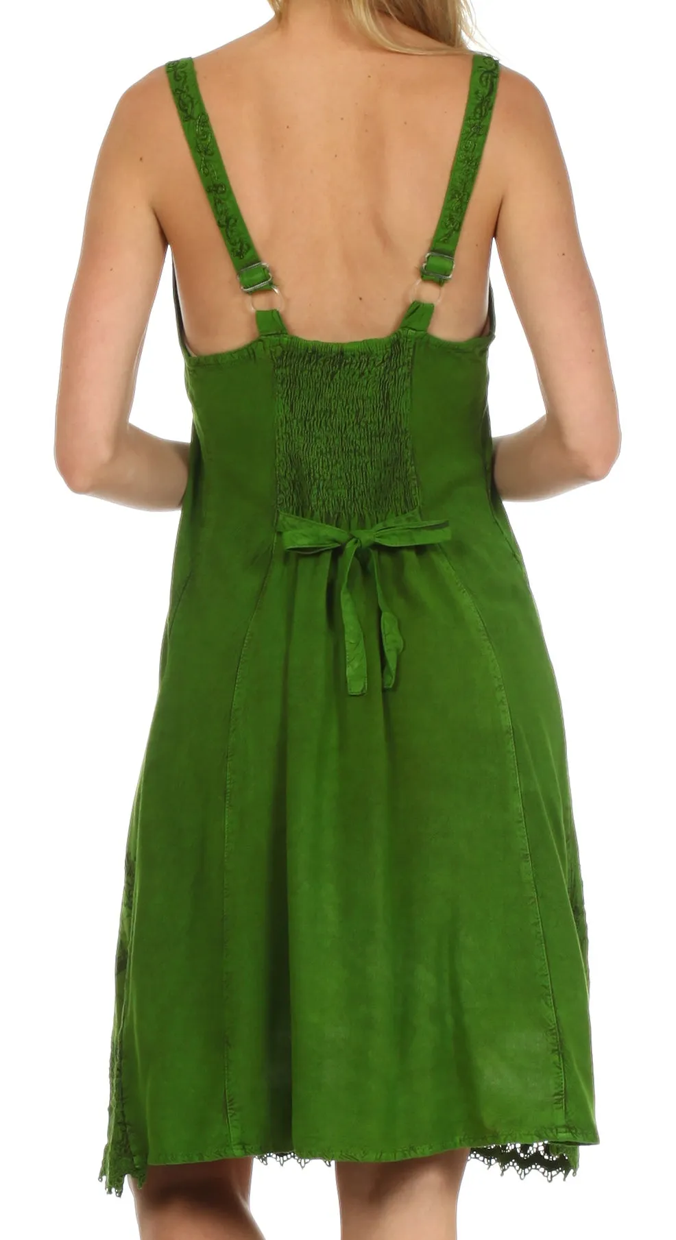 Sakkas Ramita Embroidered Rayon Dress