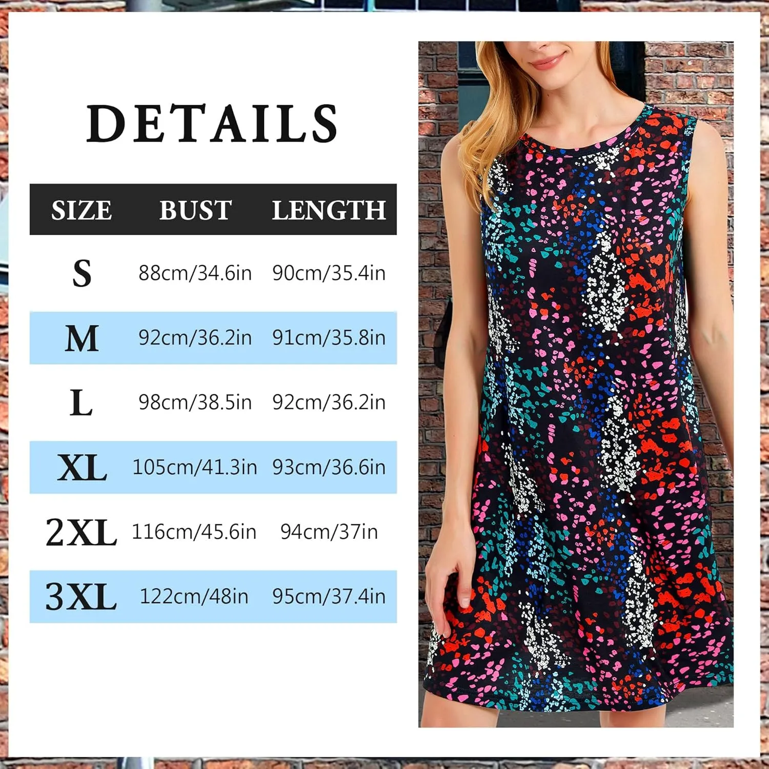 Scotamalone Summer Dresses for Women 2023 Beach Floral Tshirt Sundress Sleeveless Pockets Casual Loose Tank Dress