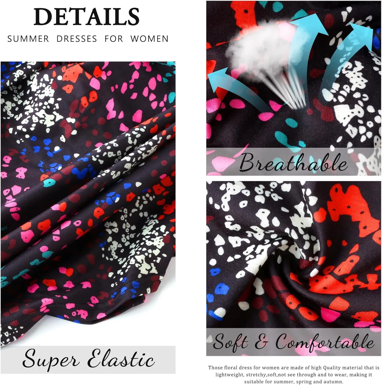 Scotamalone Summer Dresses for Women 2023 Beach Floral Tshirt Sundress Sleeveless Pockets Casual Loose Tank Dress
