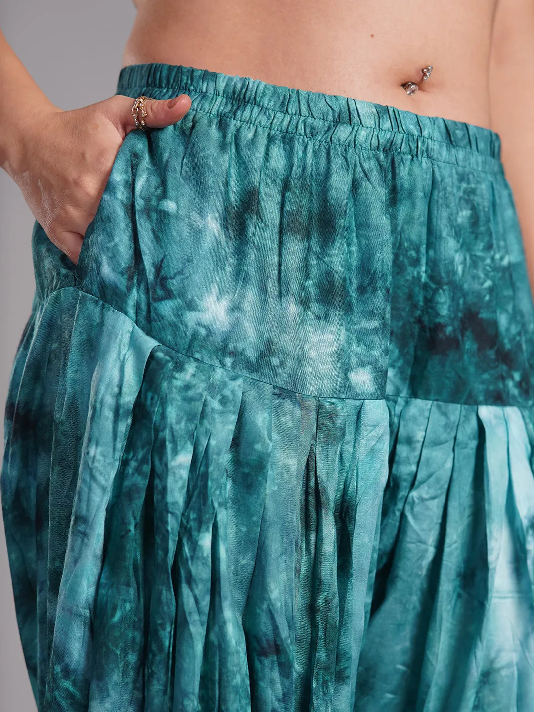 Seagreen Rayon TieDyeSalwar