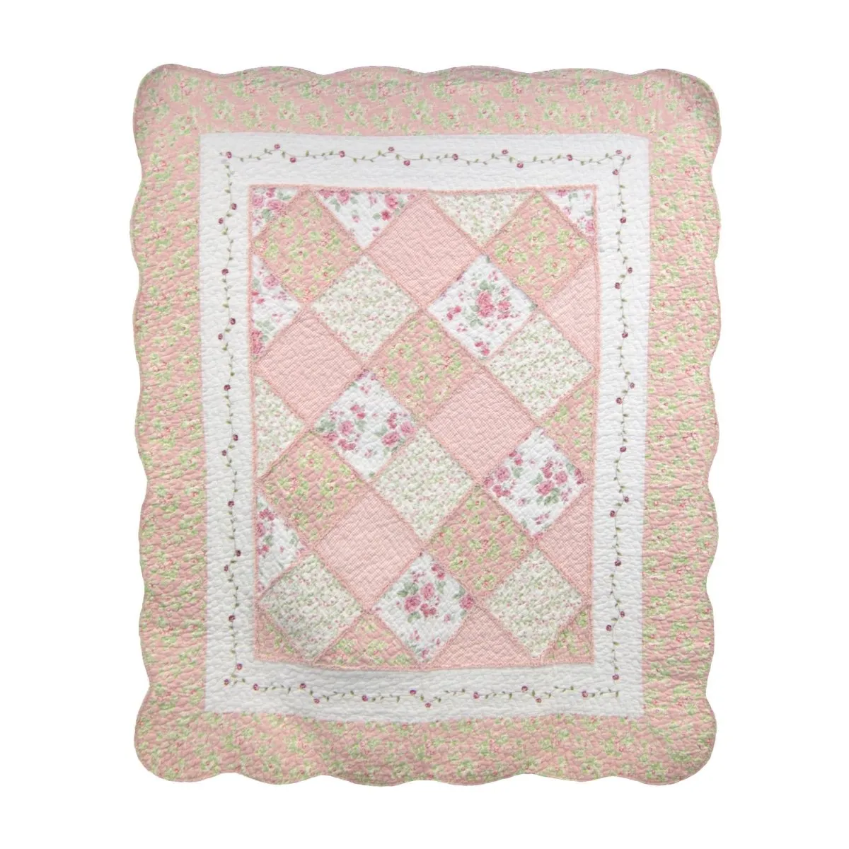 Strawberry Garden 3-Piece Quilt Set - Queen