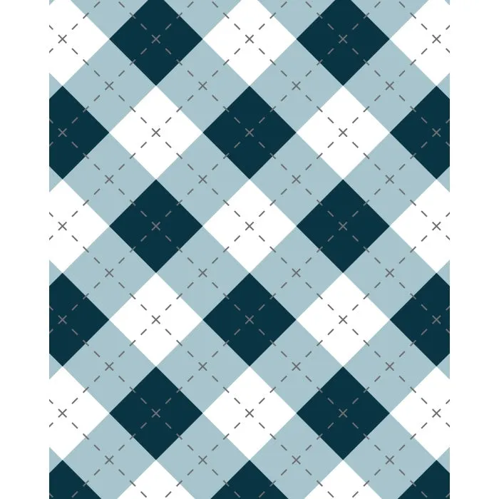 Ultramarine Blue Argyle Patterned Printed Backdrop