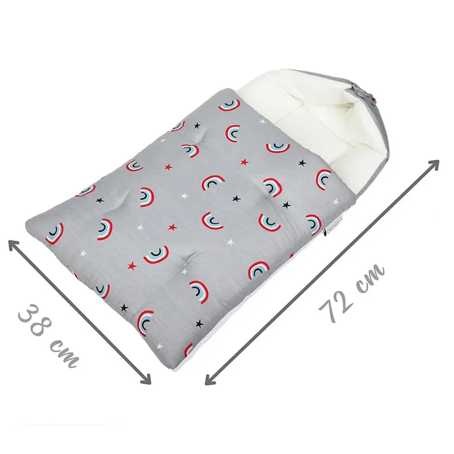 White & Grey Baby Sleeping Bag - Rainbow