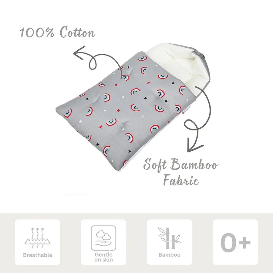 White & Grey Baby Sleeping Bag - Rainbow