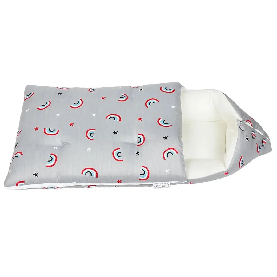 White & Grey Baby Sleeping Bag - Rainbow