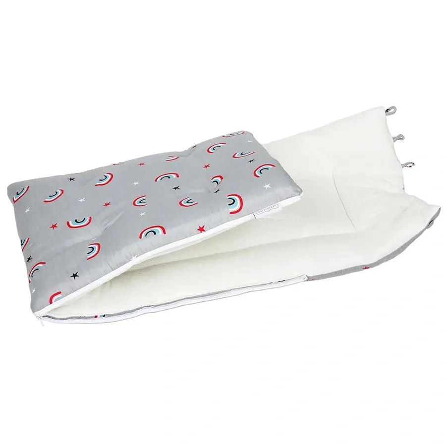White & Grey Baby Sleeping Bag - Rainbow