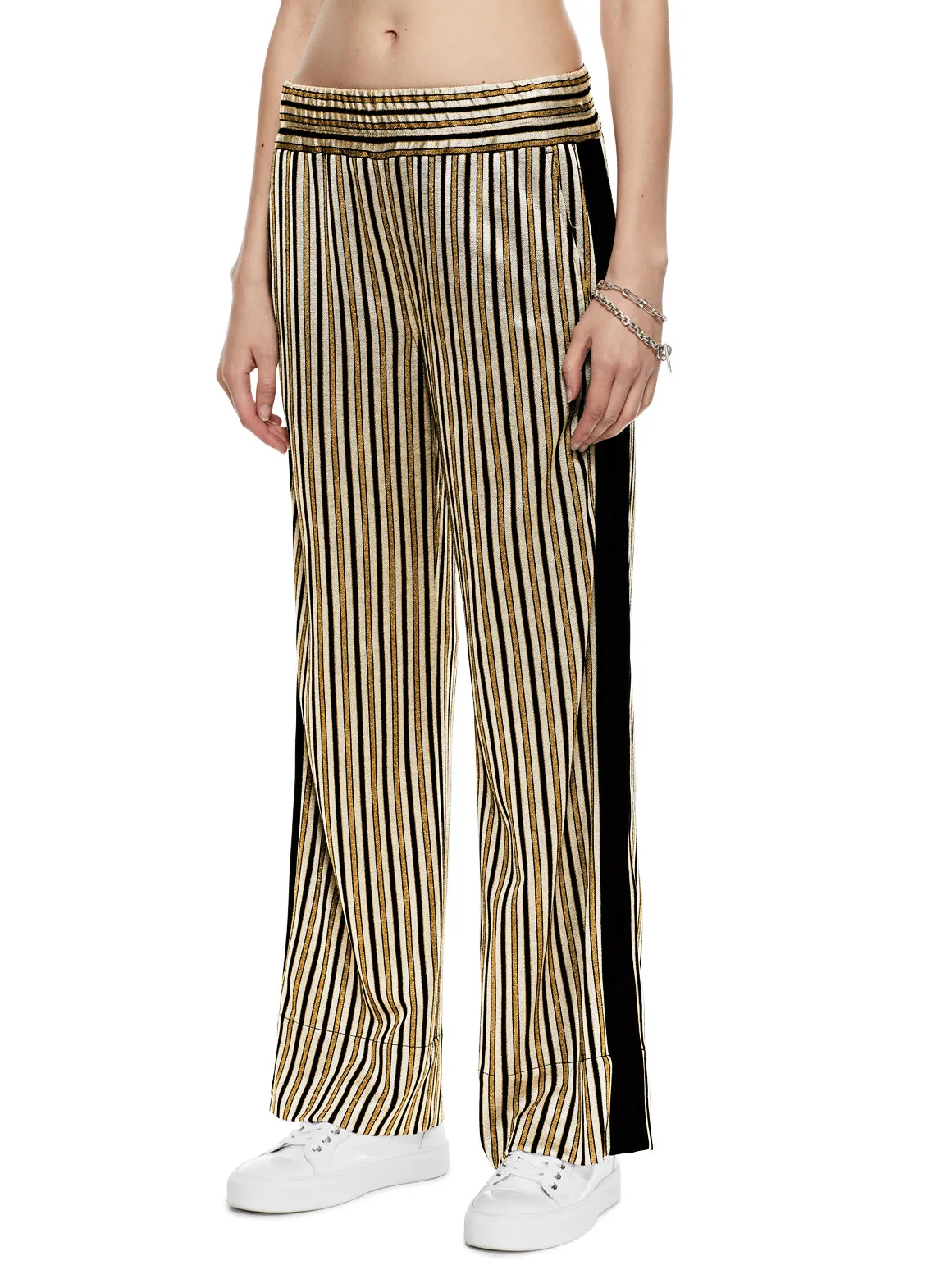 Wide Leg Track Pant (Khaki-Multi)