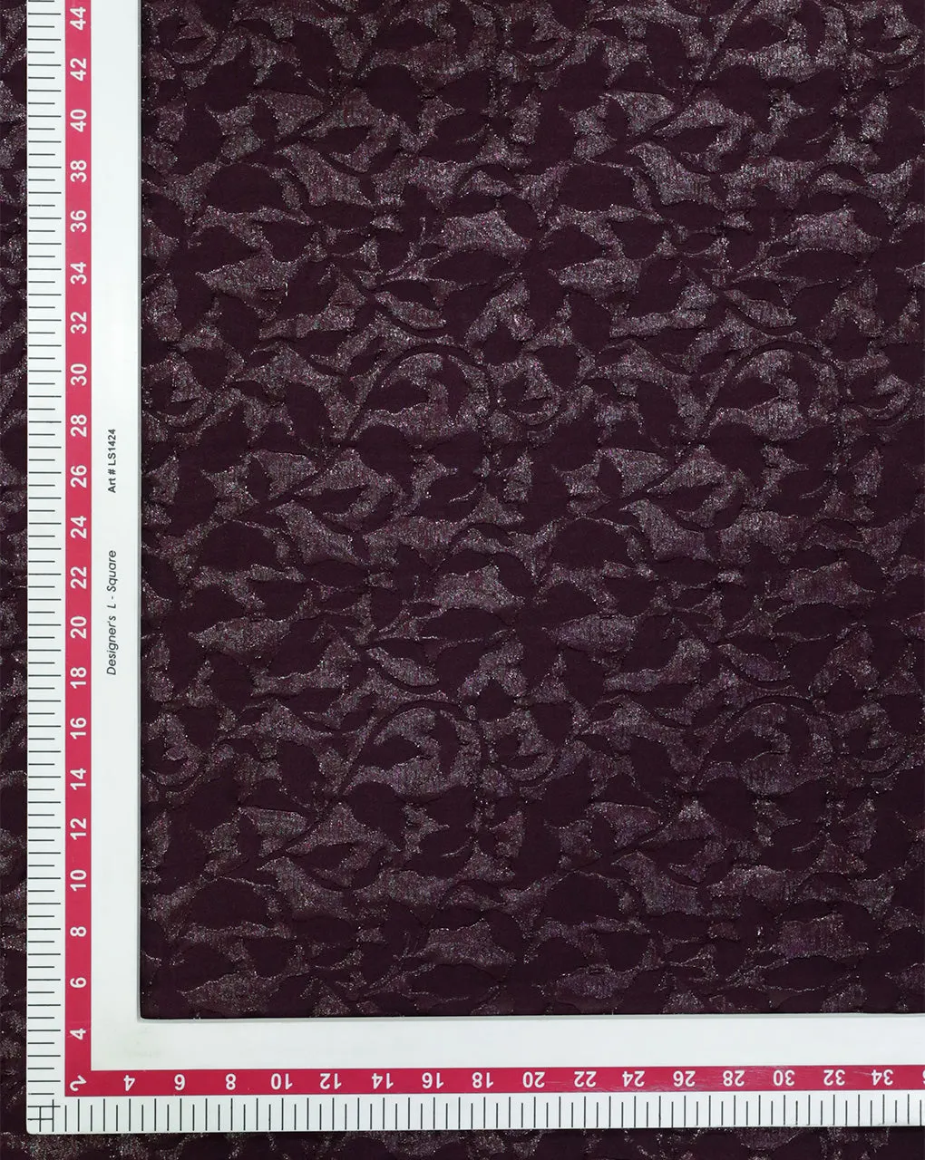 WINE COLOR POLYESTER EMBOSSED JACQUARD FABRIC