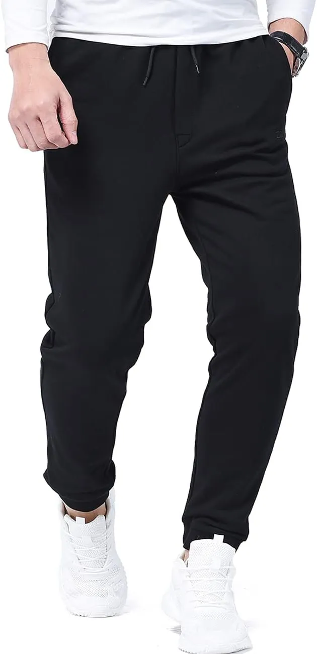 Zoulee Classic Drawstring-Waist Zipper Logo Jogger Pants with Zipper Fly