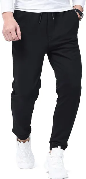 Zoulee Classic Drawstring-Waist Zipper Logo Jogger Pants with Zipper Fly