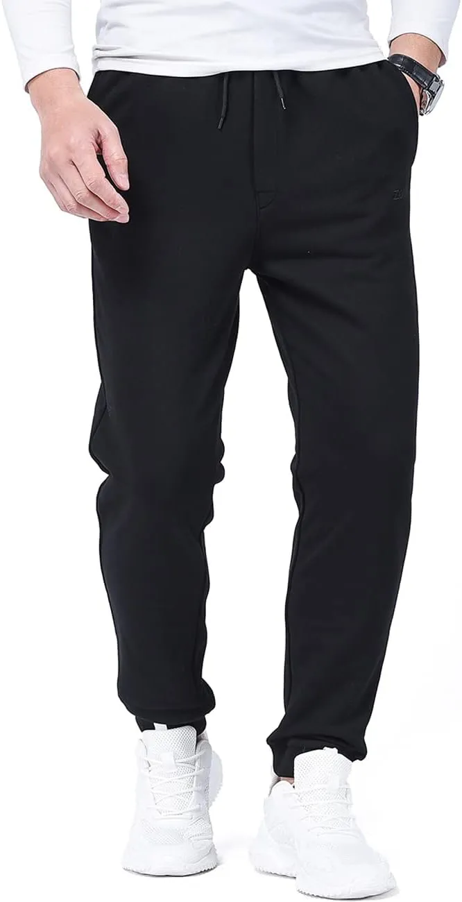 Zoulee Classic Drawstring-Waist Zipper Logo Jogger Pants with Zipper Fly